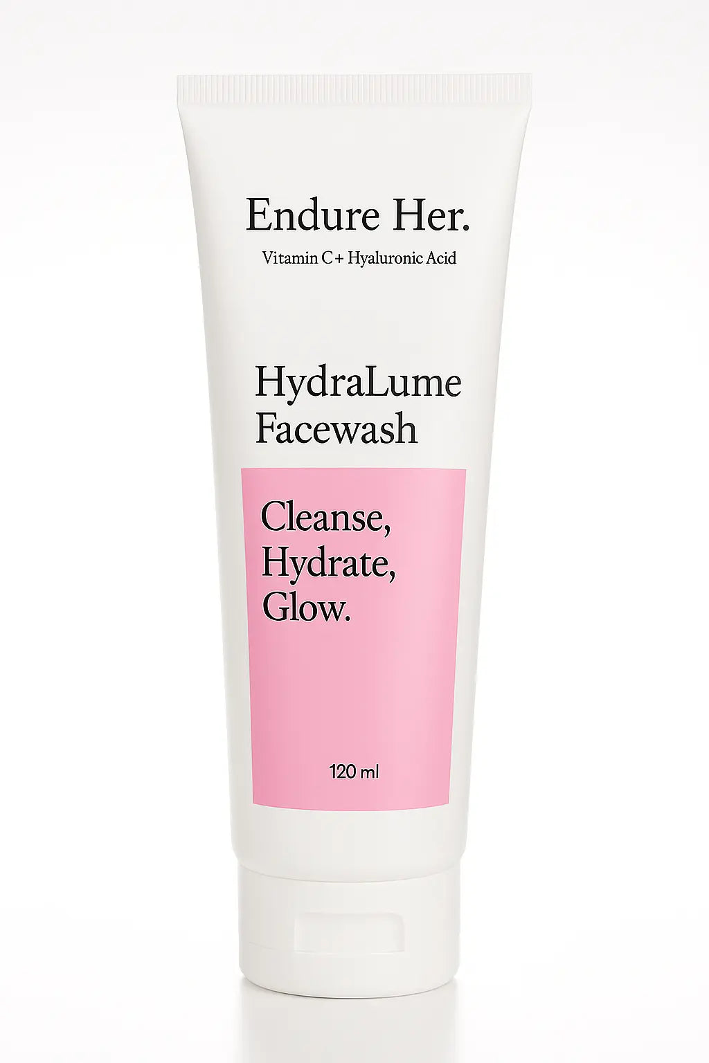 HydraLume Facewash tube with pink label on a white background