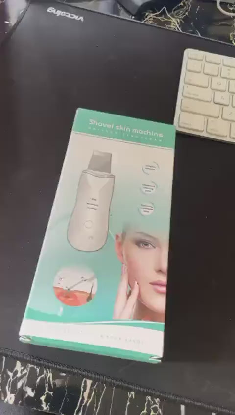 rechargeable ultrasonic skin scrubber deep cleansing facial spatula blackhead remover with vibration peeling modes